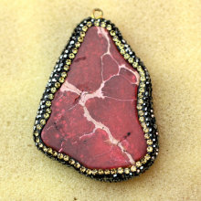 Large Stock Natural Gemstone Stone Red Turquoise Pendant Jewelry