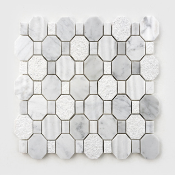 Mosaico de placa para salpicaduras de piedra de mármol de Marble de Carrara