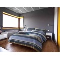 Stripe Printing Microfiber Reversible 3 Stück Full / Queen Size Duvet Cover Set mit verstecktem Button