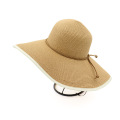 Retro large brim beach hat fedora straw hat