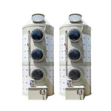 Exhaust gas scrubber for industrial off-gas treatment