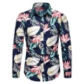 Camisa hawaiana de manga larga para hombre