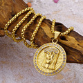 Hip Hop Crystal Gold Jesus Pendant Necklace