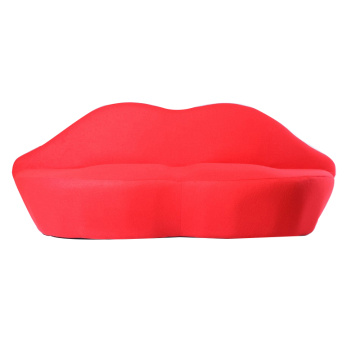 Elegant contemporary red cashmere lip sofa