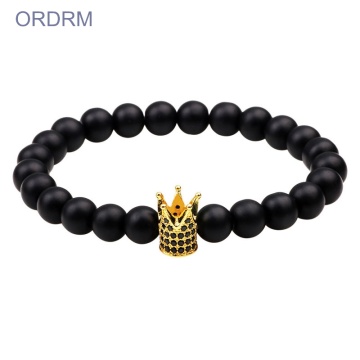 Pulseiras de cordão de pedra natural para homens