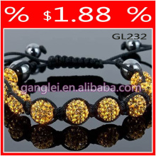 желтый shamballa браслет