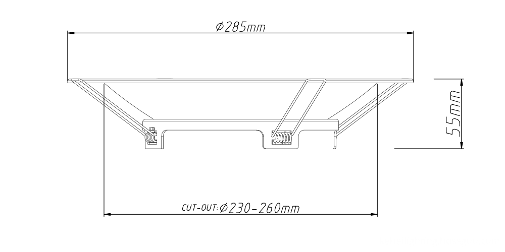 10 inch led downlight ring size