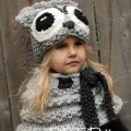 panda cotton  hat crochet bib warm two-piece cap Europe and America autumn and winter men and women baby hat