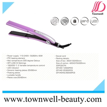 Professional Hair Salon Equipment Ceramic Hair Straightener Manufacturer