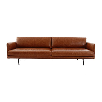 Luxury Outline Three Seater Leather Sofa Replica