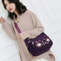 Small Nylon Shoulder Bag Embroidery Women Bag