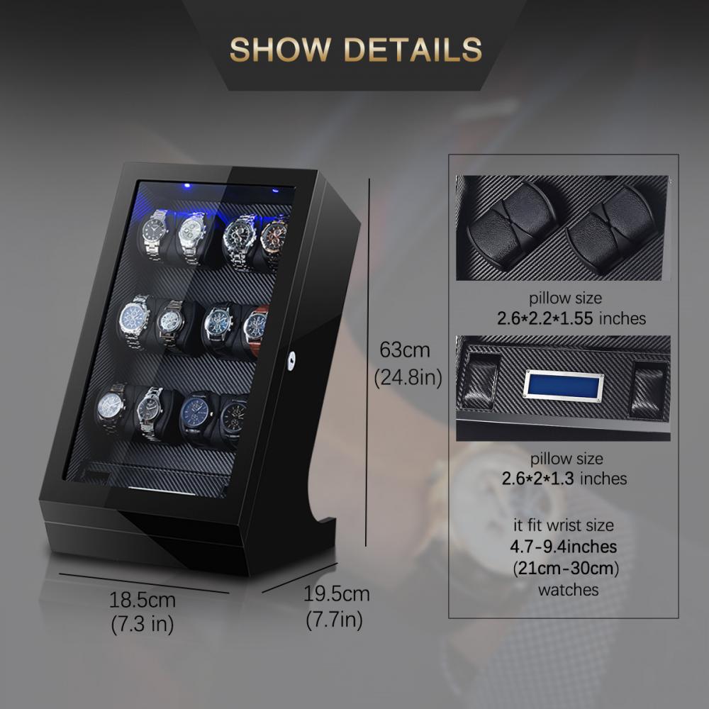 Tg 04ts Large Cool Watch Winder With Led Light