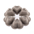 Round 6 Cups Silicone Heart Mold Pan