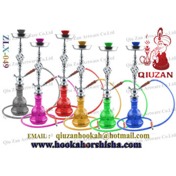 Cor de vidro grande cachimbo de água com mangueira de plástico Shisha