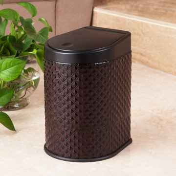 Wine Leather Press Garbage Bin (H-3LM)