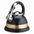 Popular Golden Decoration Coffee Kettle com shistling bico