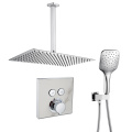 Luxury Chrome 59 Plafond carré en laiton Plume Plume Thermostatique Mélange de douche dissimulée