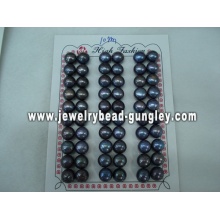 Mitad perforado perla grado AAA 10mm, negro