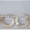 white donut shape freshwater shell beads