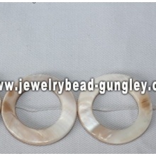 white donut shape freshwater shell beads