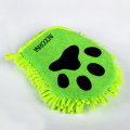 Mitts de limpieza de mascotas de microfibra de bordado personalizado