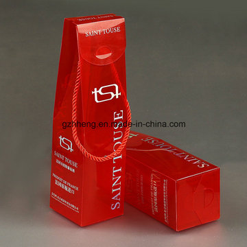 Custom Printed Plastic Paper Box with PVC Window (wine box)