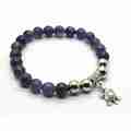 Natürliche Amethyst Armband Edelstein Perlen Schmuck Legierung Anhänger