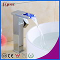 Fyeer High Body Brass Self-Generation Waterfall LED Basin Faucet