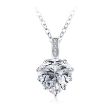 Silver Plated CZ Diamond Heart Bridal Necklaces Fashion (CNL0224-B)