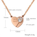 Elegant women AAA+ CZ stone pendants for women wedding jewelry heart key necklaces&pendants