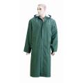 Yj-6002 Hooded Green PVC Polyester Long Raincoat pour homme