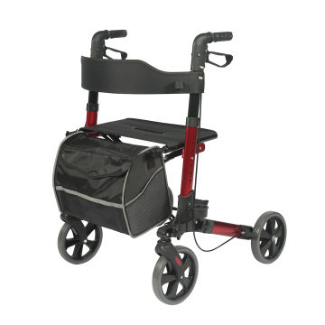 Ligero de 4 ruedas Rollator plegable Walker de ancianos