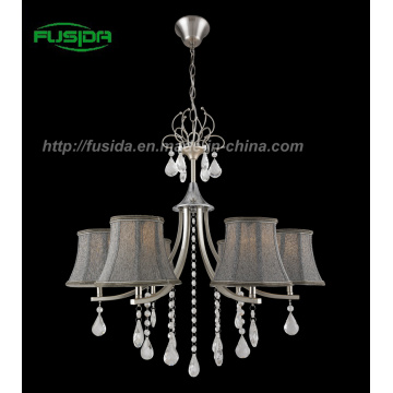 Hot Fabric Shade Crystal Chandelier Light for Living Room