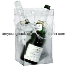 Promotional Portable Plastic PVC Wine Carrier Wine Cooler Bag