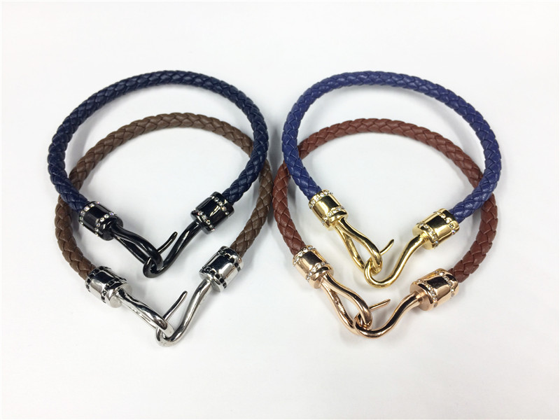 Fish Hook Buckle Leather Bracelet