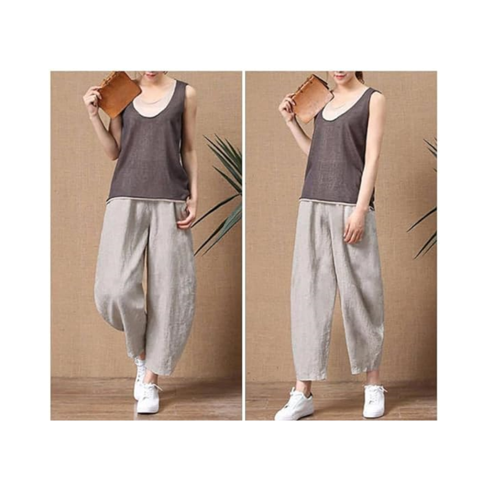 Cotton and linen wide leg pants Cotton and linen wide leg pants