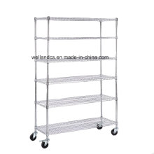 Chrome Commercial 6 couches étagère réglable en acier Wire Shelving Rack