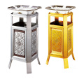 Stainless Steel Dustbin with Ashtray for Hotel/Office Lobby (YW0076)