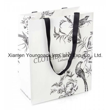 Large Custom Printed White Luxury Card Paper Shopping Bag