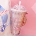 Plastic Girl Gift Water Straw Cup