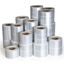 Strong self adhesive silver pvc custom label roll