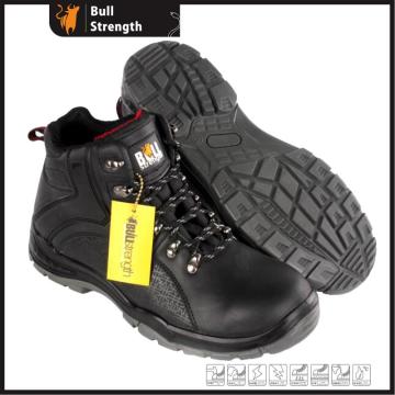 Bota de seguridad de cuero de Color negro con suela nueva (SN5501)