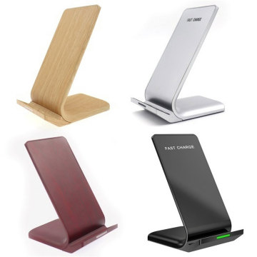 Wood Grain Color 10W Fast Wireless Charger Stand