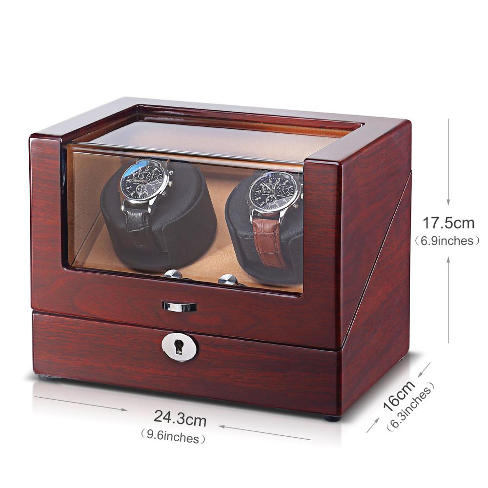 Ww Walnut Double Rotors Watch Winder Size