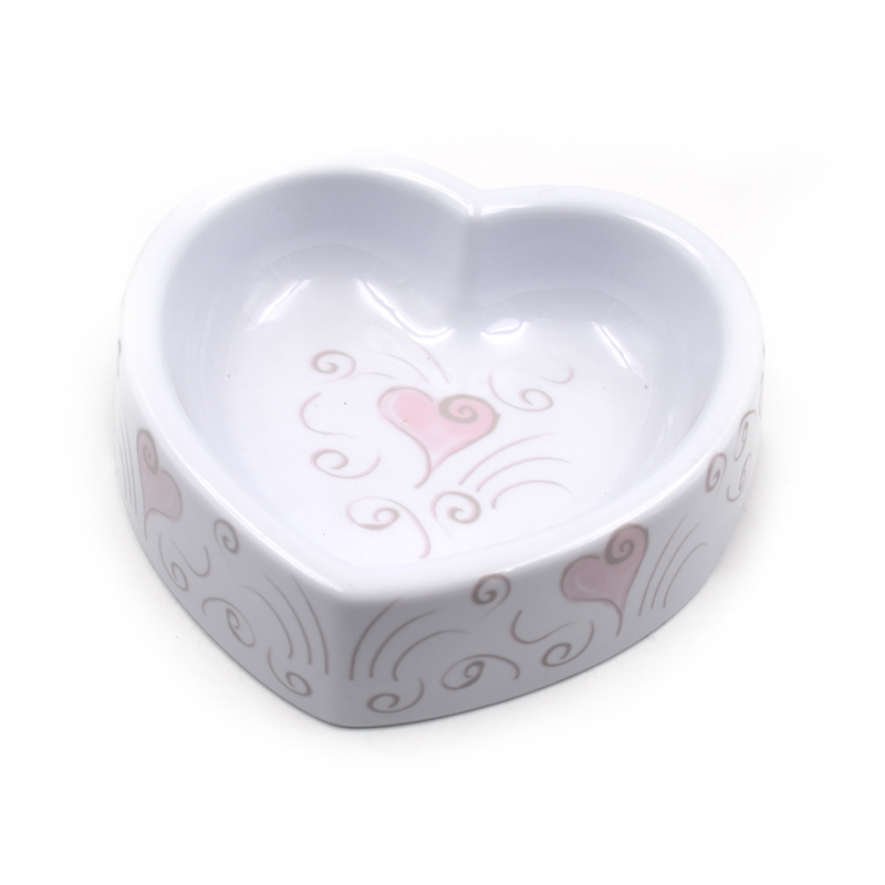 Melamine Heart Shape Pet Water and Food Bowl