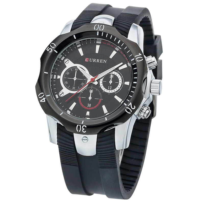 Hot Sale CURREN Rubber Sport Men Watches 