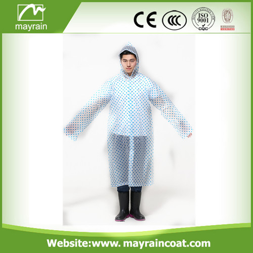 PVC Raincoat with Blue Dots