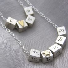 Gorgeous Stainless Steel Alphabets Cube Pendant