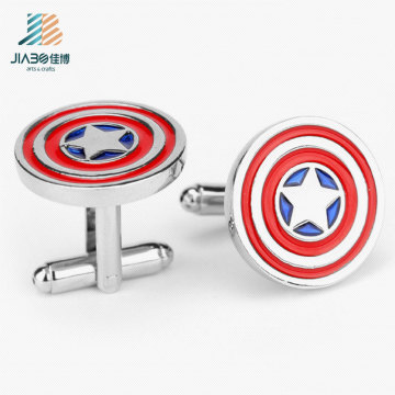 Regalo promocional al por mayor American Captain Custom Cufflink con caja