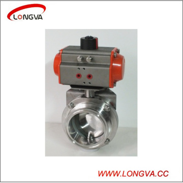 316 Stainless Steel Pneumatic Tri Clover Butterfly Valve